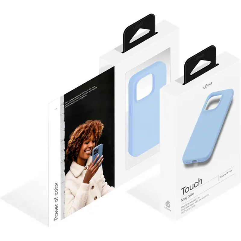 CS268SB61PTH-I23M Чехол защитный uBear Touch Mag Case, iPhone 15 Pro, MagSafe, силикон, голубой